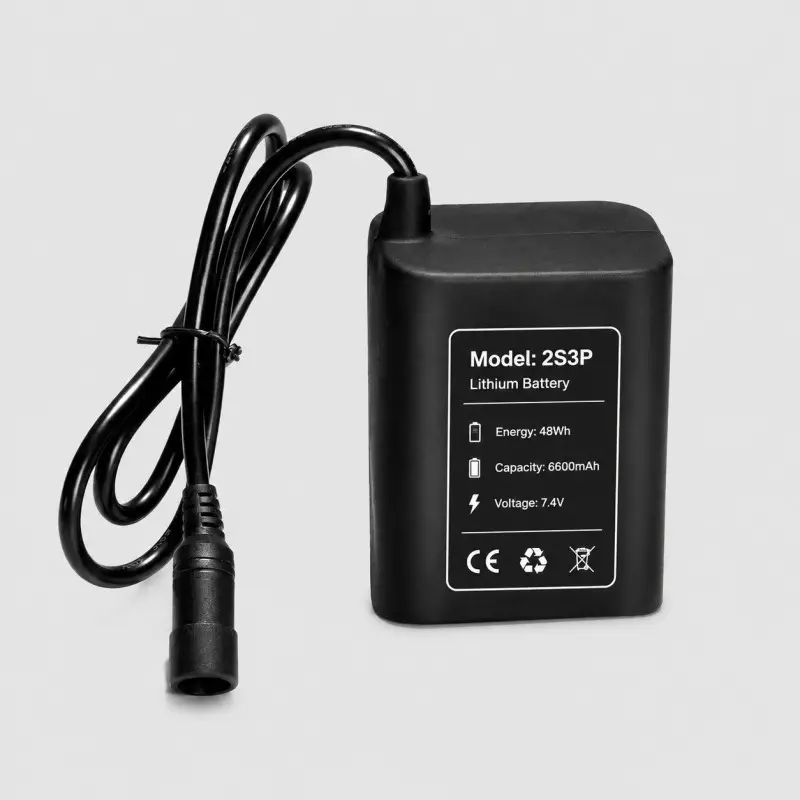 8.4V 6600mAh waterproof lithium battery pack for bike lights and headlamps