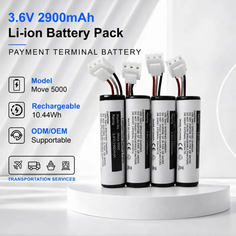 Custom lithium ion battery pack for portable wireless POS devices