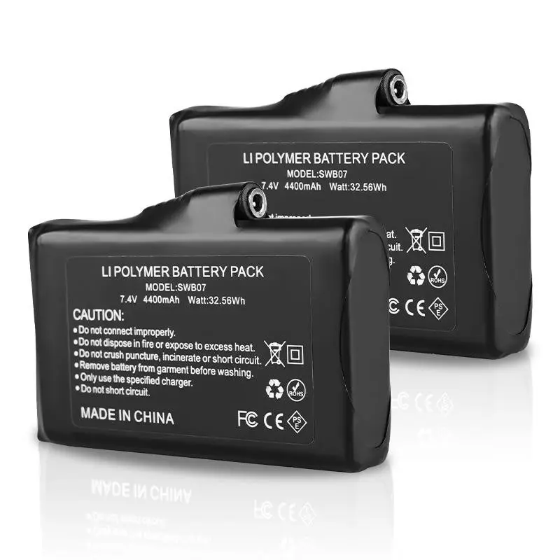 7.4V 4400mAh rechargeable lithium polymer battery pack for heated gloves and heated clothing