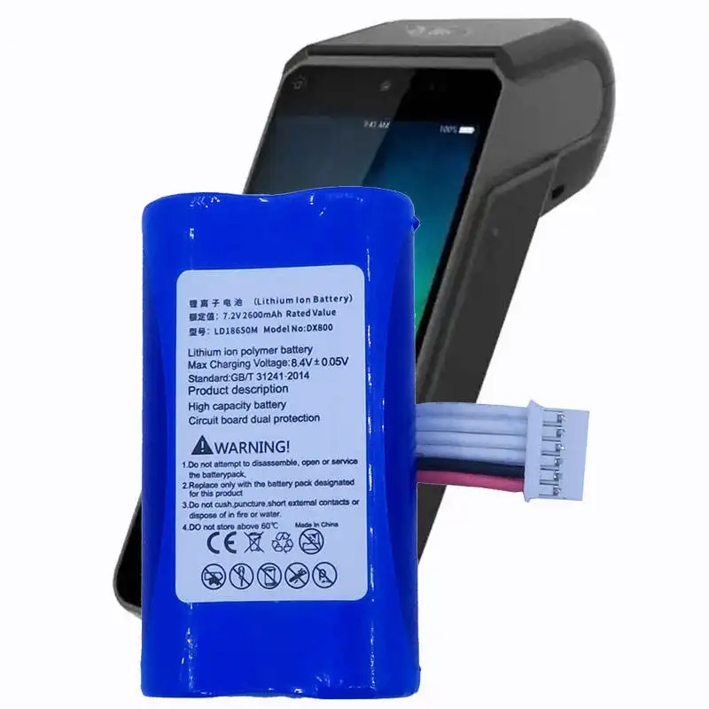 7.2V 2600mAh lithium battery replacement for Ingenico AXIUM DX8000 POS terminal