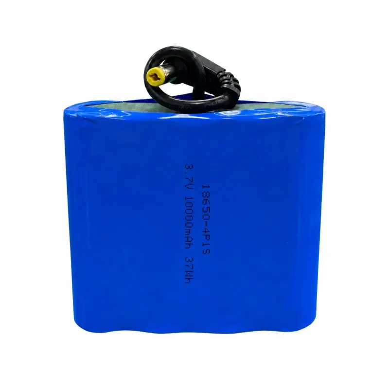 Rechargeable 18650 4P1S 3.7V 10000mAh lithium battery pack with DC connector for outdoor security cameras