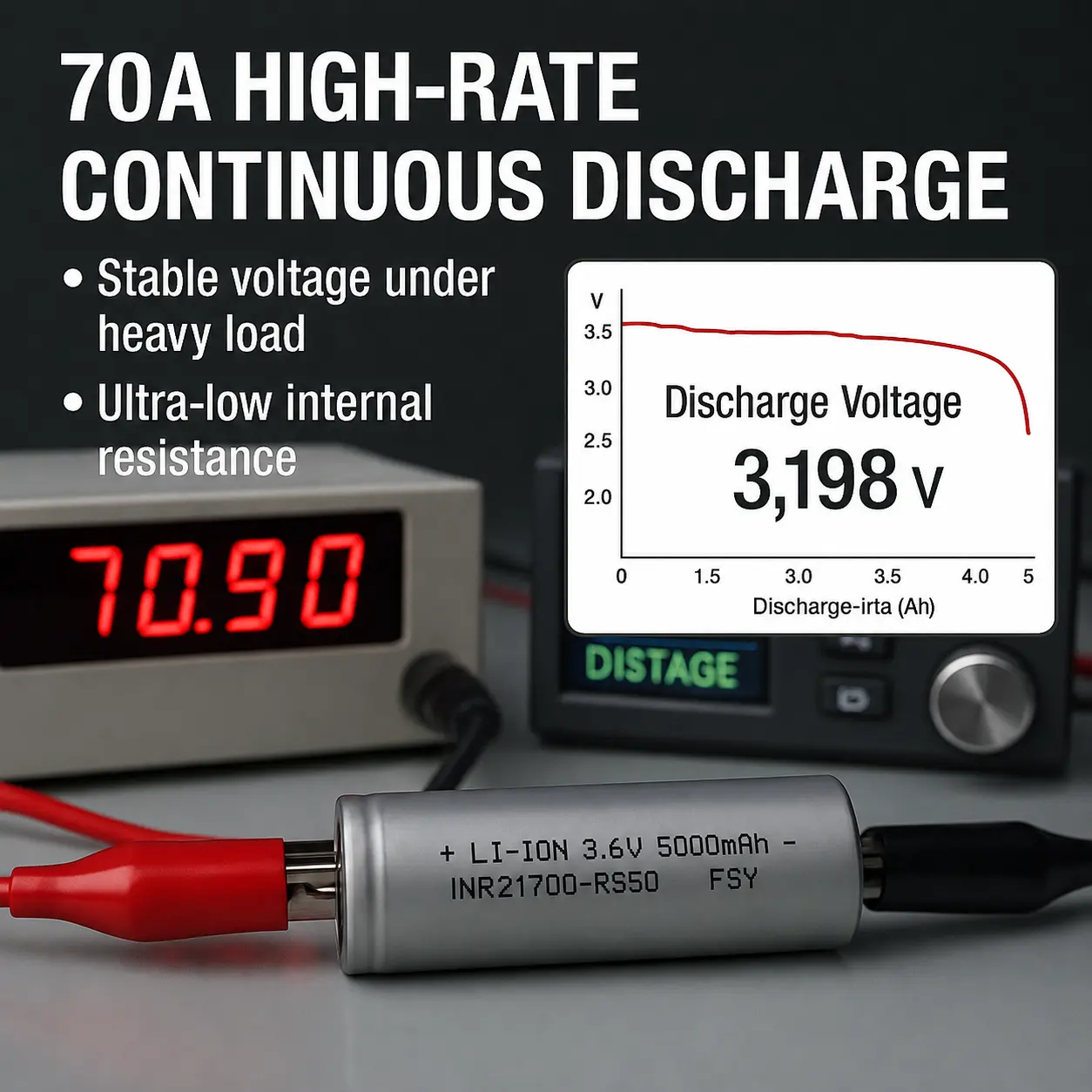 RS50 high-discharge battery cell for drones and industrial power tools