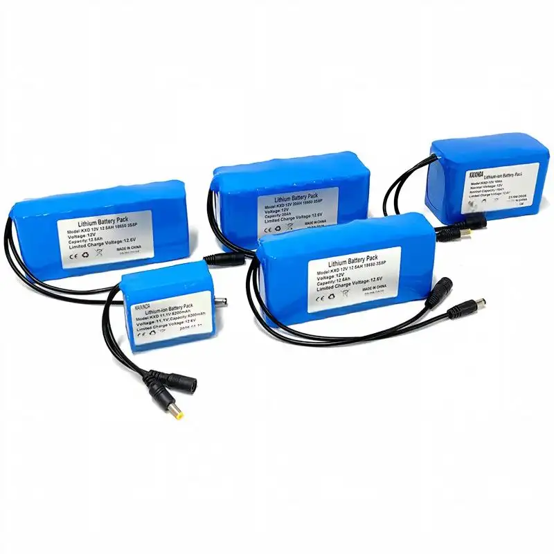 Blue rechargeable LiFePO4 battery connected to solar panel and charge controller
