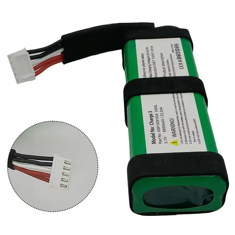 Custom LiPo battery pack with connector for wireless speakers