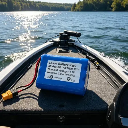 Rechargeable 21700 M58T battery with built-in BMS for fishing bait boats