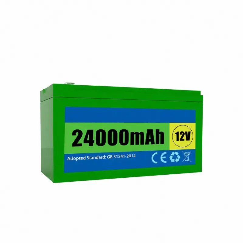 12V 24Ah rechargeable lithium battery with durable ABS housing