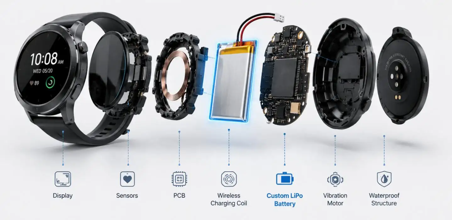 Custom LiPo Battery for Smartwatches
